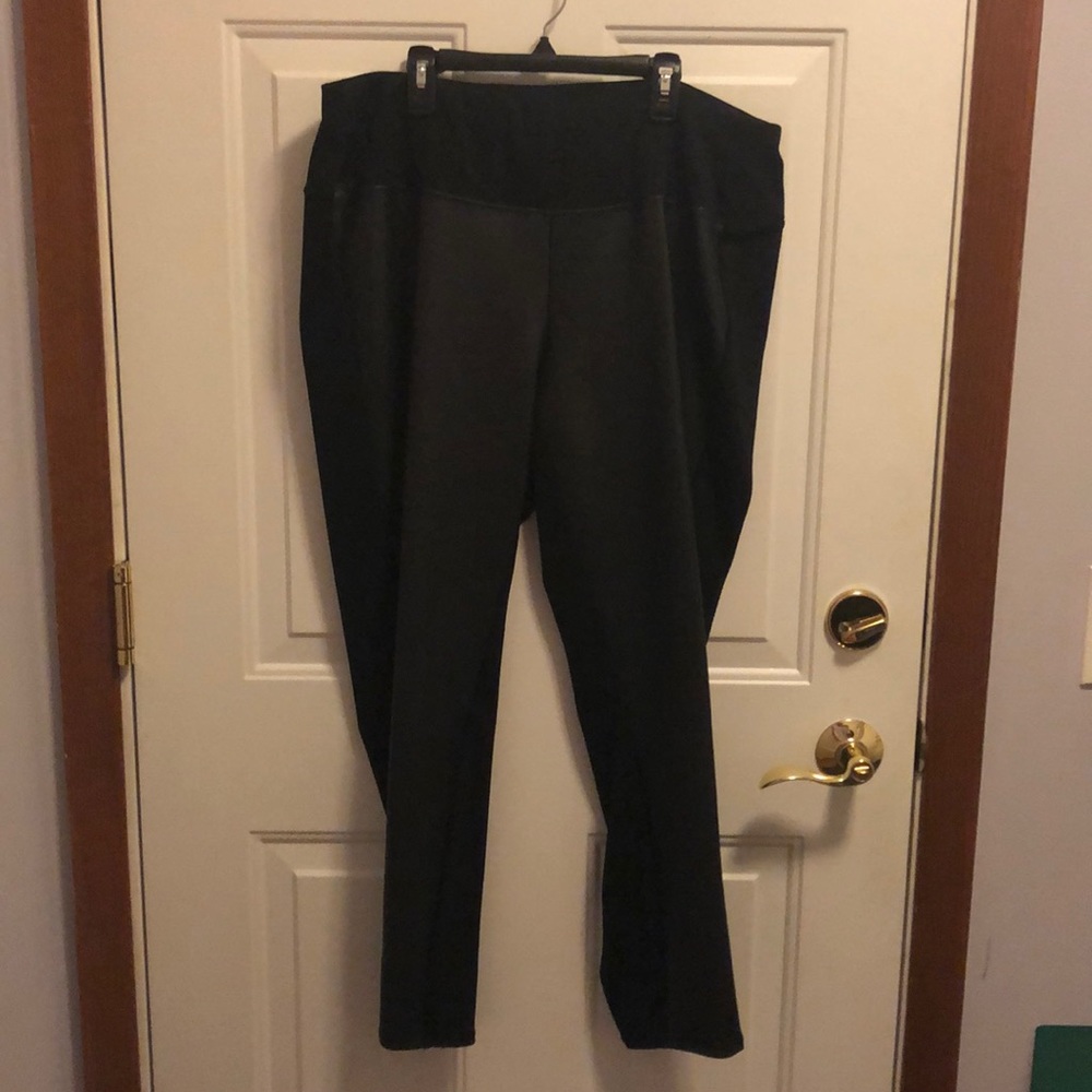 Worthington Faux Leather Front Panel Pants